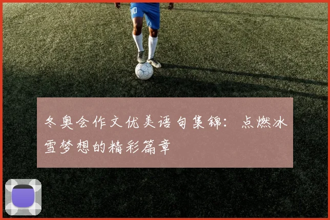 冬奥会作文优美语句集锦：点燃冰雪梦想的精彩篇章